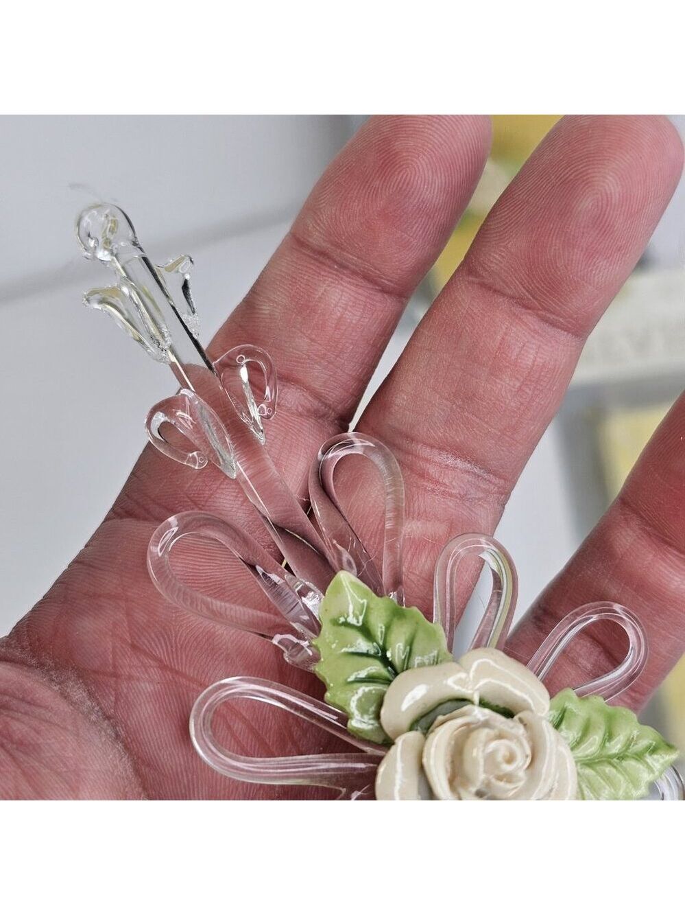 Vintage Glass Christmas Ornaments Silvestri Flower Icicles 3pcs - Picture 5 of 14